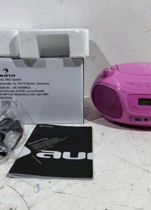 Бумбокс / радіо auna: cd-плеєр, fm-радіо, usb, audio in, bluetooth, світлодіодний світловий ефект5 фото