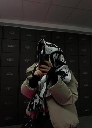 Шарф мужской женский зимний шерстяной ogp черный-белый шарф теплый молодежный8 фото