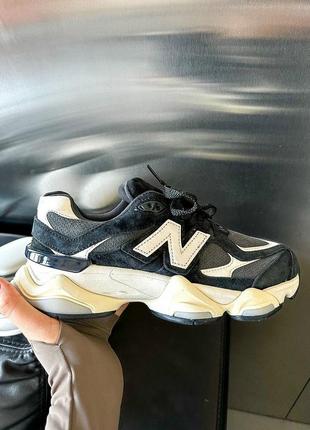 Крутые женские кроссовки new balance 9060 black white чёрные с белым