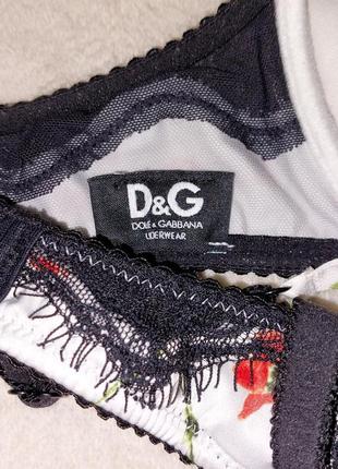 Бюстгалтер d&amp;g 32 a, лиф dolce and gabbana xs, кружево шантильи, пуш-ап, принт цветы6 фото