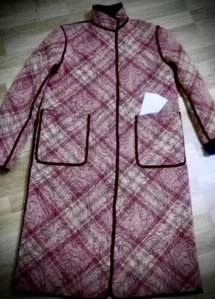 Trussardi original, italy, двустороннее стеганое трикотажное пальто, chanel,1 фото