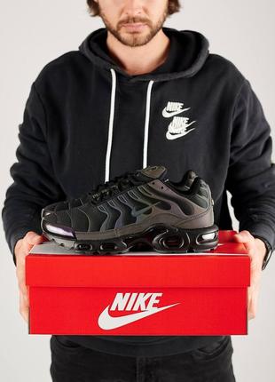 Мужские кроссовки nike air max plus black white gradient1 фото