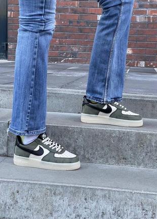 Женские кроссовки black and pink nike air forces base 1 low khaki#найк