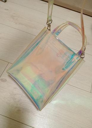 Голограммная полупрозрачная сумка zara2 фото