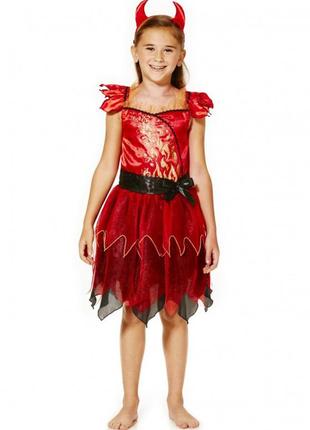 Продаю! 11-12 карнавальне плаття відьма, чорт, хелловін (halloween), б/у.7 фото