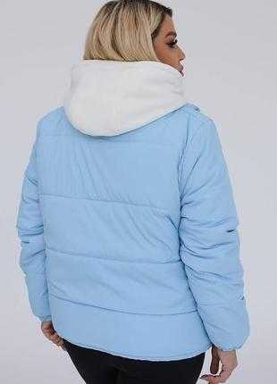 Зимняя куртка, р.42-44,46-48,48-50,52-54,56-58, эмми и синтепон 250, голубой3 фото