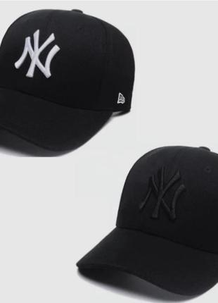 Кепка бейсболка ny нью-йорк (new york) с изогнутым козырьком черный логотип, унисекс new era one size2 фото