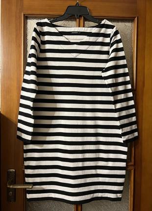 Marimekko стильное платье в полоску свободного кроя