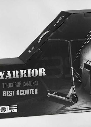 Самокат трюковий т-50615 best scooter (4) "warrior", hic-система, пегі, алюмінієвий диск і дека, колеса pu,2 фото