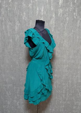 Платье ,платьице с рюшами сарафан миди шёлковый 100%натуральный шёлк ,шикарное бренд warehouse8 фото