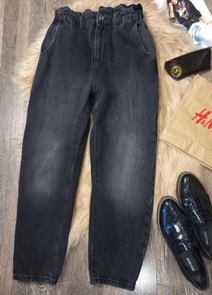 Чорні джинси zara мом,слоучі,висока посадка,щільні3 фото