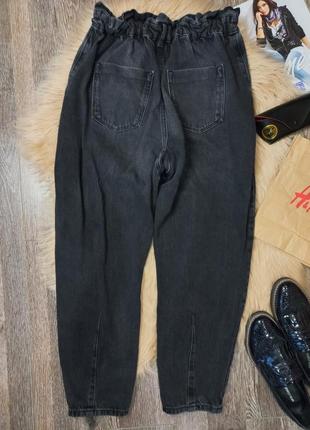 Чорні джинси zara мом,слоучі,висока посадка,щільні8 фото