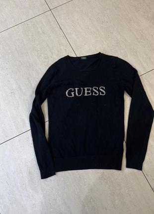 Кофта женская guess со стразами оригинал бренд классная стильная модная черная практичная базовая модель1 фото