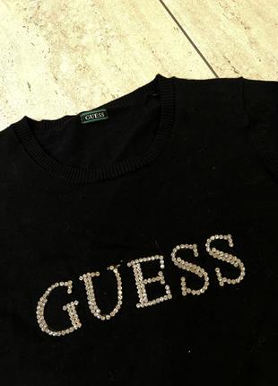 Кофта женская guess со стразами оригинал бренд классная стильная модная черная практичная базовая модель3 фото