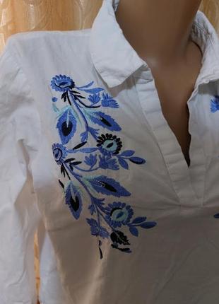 💙💙💙белая женская блузка, рубашка с вышивкой atmosphere💙💙💙5 фото