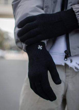 Зимові рукавички чоловічі флісові жіночі khram чорні рукавички утеплені осінь зима1 фото