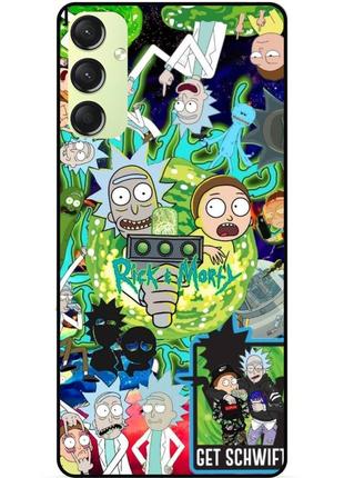 Чехол силиконовый бампер для samsung a24 с рисунком rick and morty рик и морти