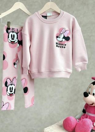 Свитшот толстовка худи леггинсы лосины в рубчик zara minnie mouse disney2 фото