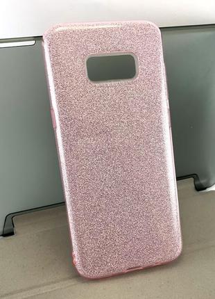 Чохол для samsung galaxy s8 plus g955 накладка на бампер захисний силіконовий glitter рожевий