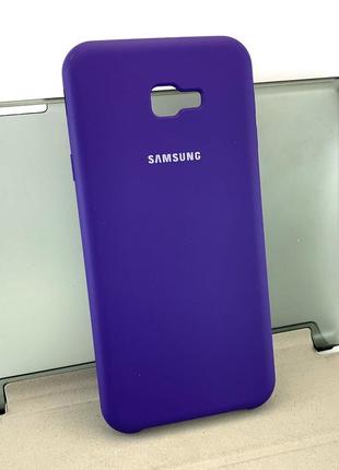 Чехол на samsung j4 plus 2018, j415 накладка бампер silicone cover силиконовый фиолетовый