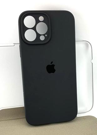 Чехол на iphone 13 pro max накладка бампер silicone case full силиконовый original темно-серый