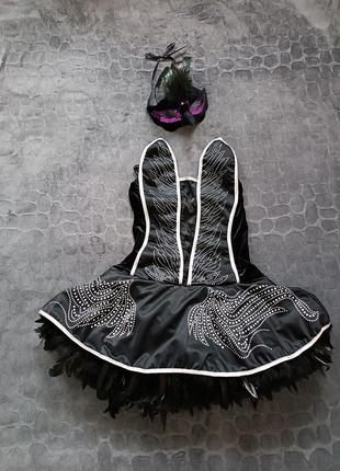 Карнавальна сукня балерини чорний либідь з маскою розмір м2 фото