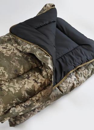 Спальник зимний до -20° спальный мешок зимний широкий 85*205см с капюшоном спальник одеяло пиксель9 фото