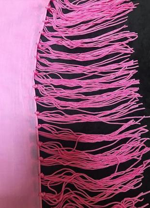 Парео розовый платок на купальник с бахромой котон marks & spencer4 фото