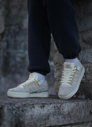 Adidas forum 84 low “off white” grey beige8 фото