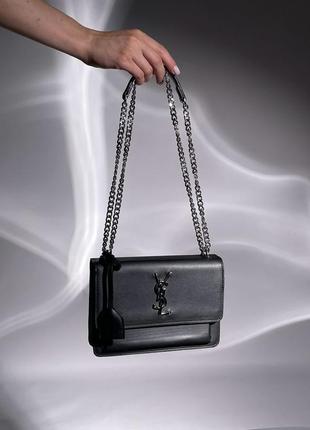 Женская сумка sunset big chain black/silver3 фото