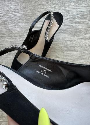 Стильные туфли босоножки с камнями под замш мюли на каблуке faith 405 фото