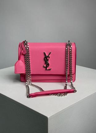 Жіноча сумка sunset big chain pink/silver