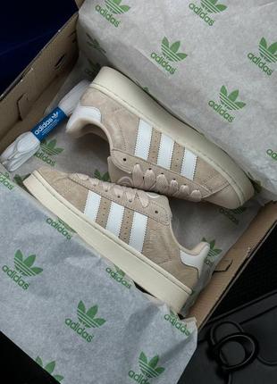 Женские кроссовки adidas originals campus beige white8 фото