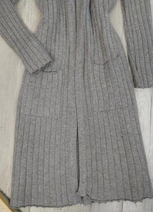 Женский удлиненный кардиган glo-story без застёжки с карманами серый размер s (44)3 фото