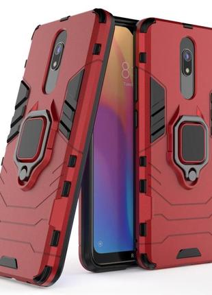 Чехол ring case для xiaomi redmi 8 бронированный бампер с кольцом красный