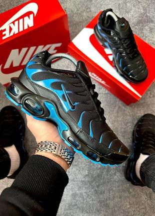 Nike air max plus tn black blue2 фото