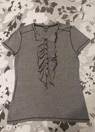 Женская футболка с рюшками ralph lauren jeans.