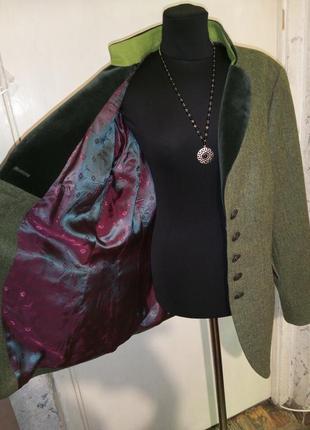 Шерстяной-100%,тёплый пиджак-жакет в ёлочку,с карманами,большого размера,bauer pour femme3 фото