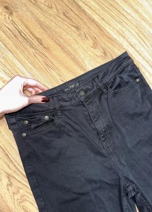 Черные джинсы скинни брюки брюки высокая посадка талия3 фото