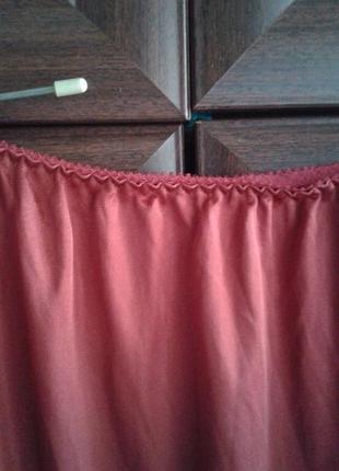 Бордовая нижняя юбка 4-хлинка годэ, подъюбник st.michael англия батал5 фото
