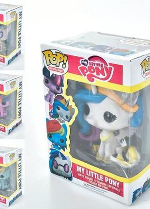 Конячка lx7007 (96 шт.) lp, 9 см, 4 різновиди, у кор-ку, 12-16-9 см little pony funko pop