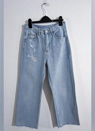 Джинсы широкие с высокой посадкой shein denim jeans