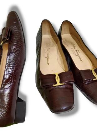 Туфли винтаж из кожи крокодила salvatore ferragamo2 фото