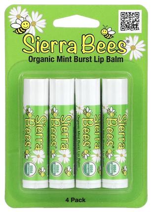 Sierra bees, органические бальзамы для губ, со вкусом мяты2 фото