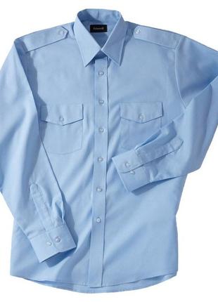 Чоловіча блакитна сорочка з довгим рукавом3 фото