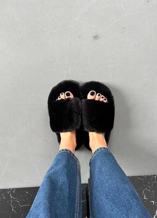 Пушистые домашние тапочки