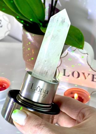 Бутылка для воды на подарок с кристаллом гиркого хрусталя “luna energy”2 фото
