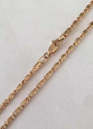 Ланцюжок плетіння равлик довжина: 45 см ширина 3 мм, медзолото, медичне золото, позолочений xuping