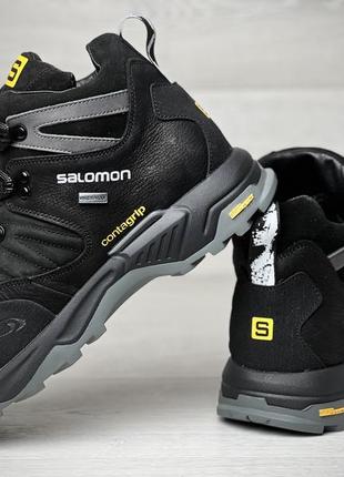 Спортивные кожаные ботинки, кроссовки термо salomon contagrip gore-tex6 фото
