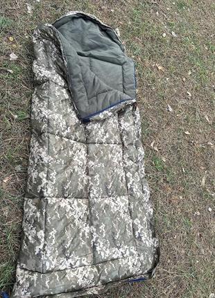 Спальник зимний тактический армейский с флисом до -40 пиксель .спальный мешок одеяло туристический зима7 фото